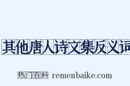 其他唐人诗文集反义词是什么意思的图片